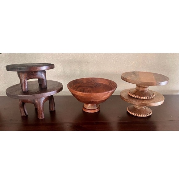Wooden Risers and Wood Bowl🍃 - Picture 1 of 1